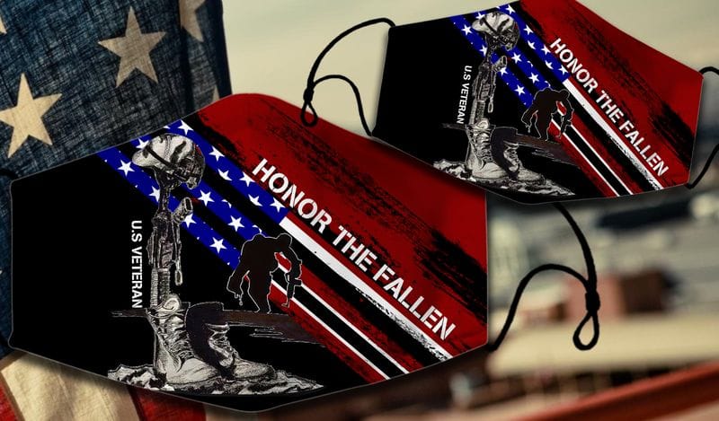 Honor The Fallen U.S Veteran Face Mask Battlefield Cross Honor The Fallen U.S Veteran Face Mask
