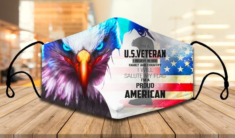 I'm A Veteran I Believe In God Family And Country Face Mask I'm A Veteran I Believe In God Family And Country Eagle Face Mask