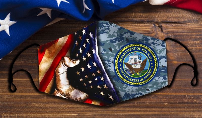 US Navy Veteran Face Mask US Navy Veteran Pattern Face Mask