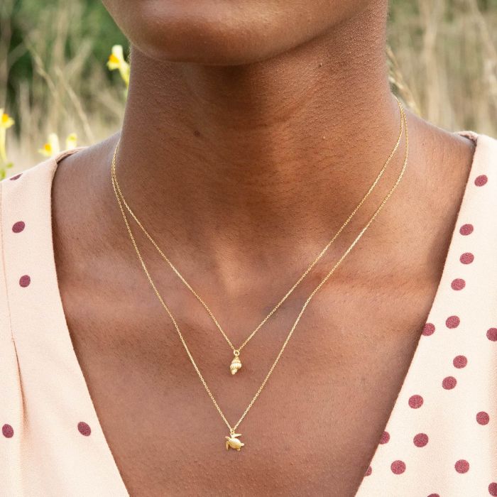 turtle and shell necklace turtle and shell golden necklace